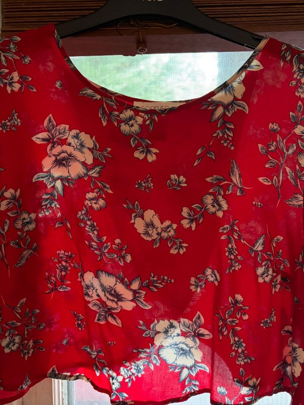 Flower crop top with open back